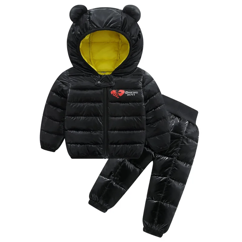 Autumn Winter Baby Girl Clothing Sets 2019 New Boys Clothes Children Hooded Coat+Thick pants Kids set | Детская одежда и обувь