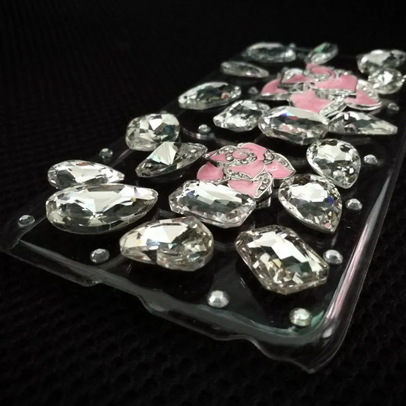 Для iphone 7 plus 6s 5S se 5c 4S роскошные 3d кристаллов алмаза цветок камелии искра