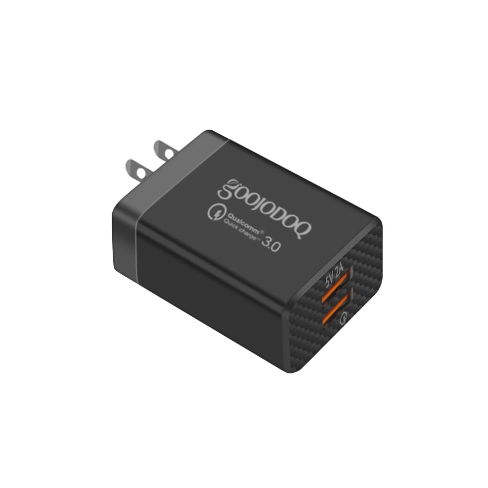 US Black QC Быстрая зарядка 3,0 USB зарядное устройство двойной USB адаптер питания для мобильного телефона ЕС зарядное устройство адаптер для samsung Xiaomi QC 3,0 USB зарядное устройство - Тип штекера: US Black