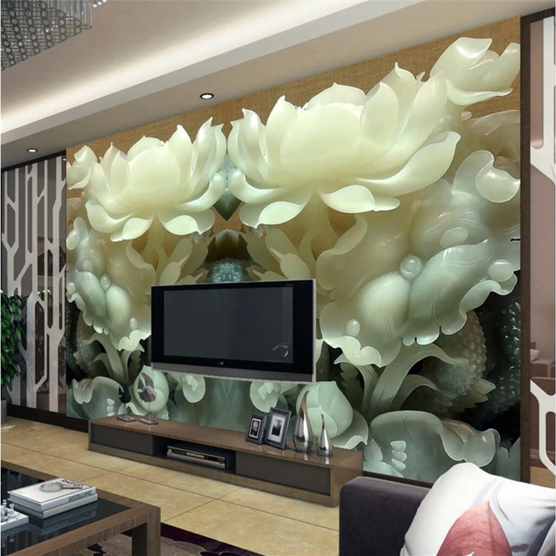 

beibehang Custom photo wallpaper 3d living room Jade carvings TV mural papel de parede 3d wall murals wall paper papel wall