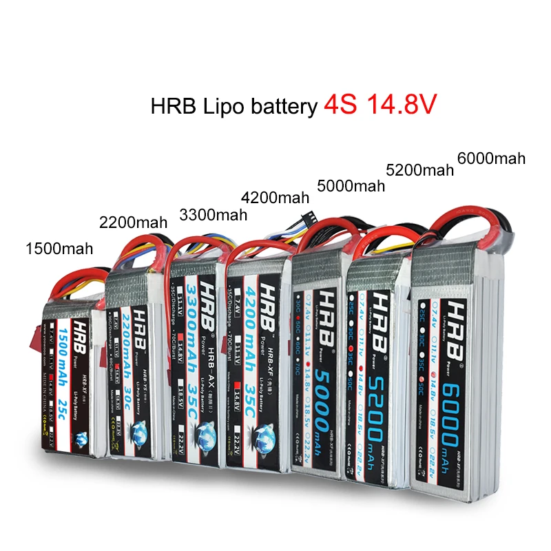Батарея HRB RC Lipo 1S 2S 3S батарея 3 7 В 4 11 1 14 8 в 18 5 1500 мАч 2200 3300 4200 5000 5200 6000 10000 | Игрушки и