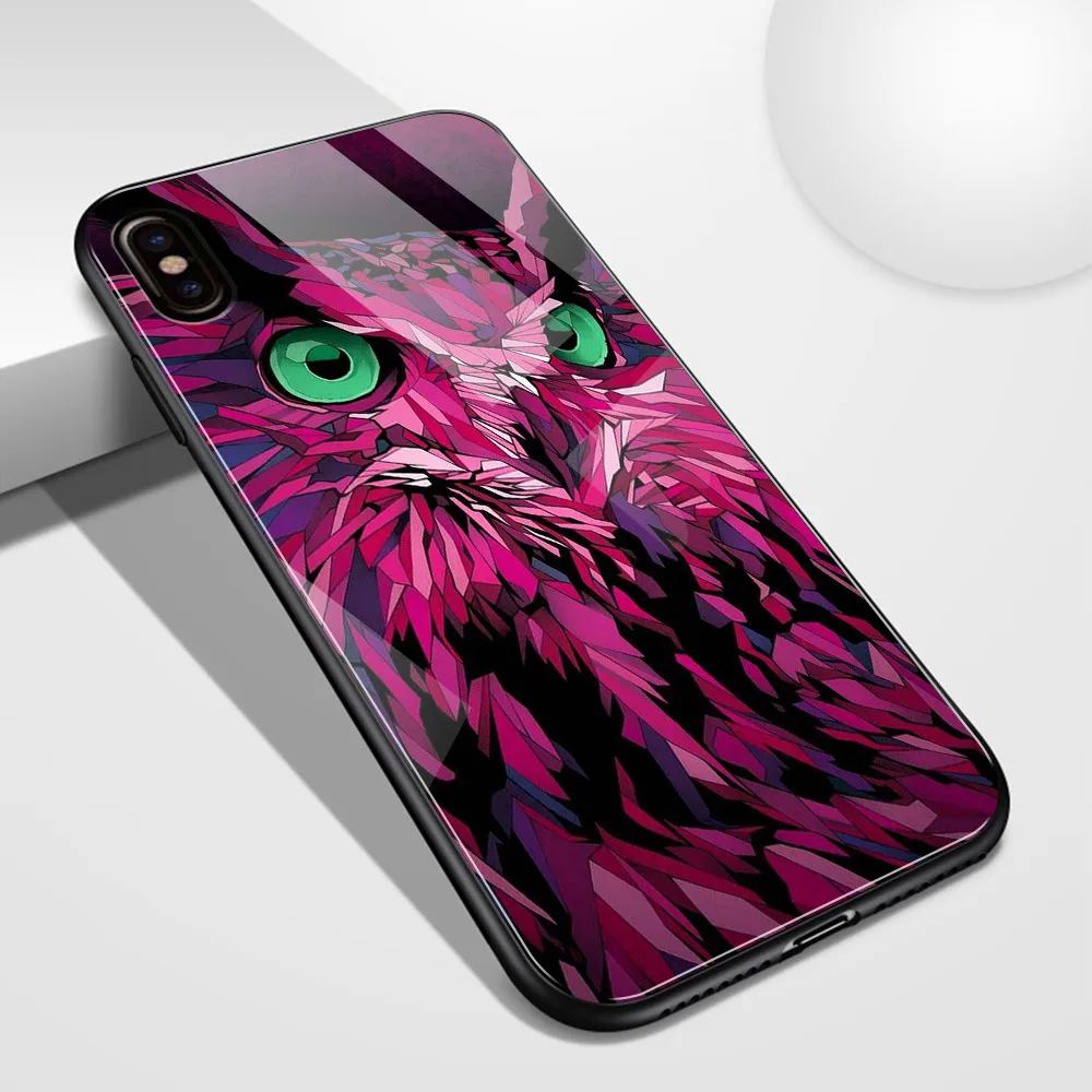02981 Стеклянный чехол для iPhone Xr, чехол с изображением животных, Ночная Сова, Модный чехол galass для iPhone 6 6s 7 8 Plus X XS Max XR 11 pro max - Цвет: 02981