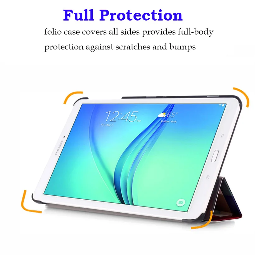 Модный чехол для Samsung Galaxy Tab E 9 6 T560 T561 тонкий складной флип-чехол с подставкой