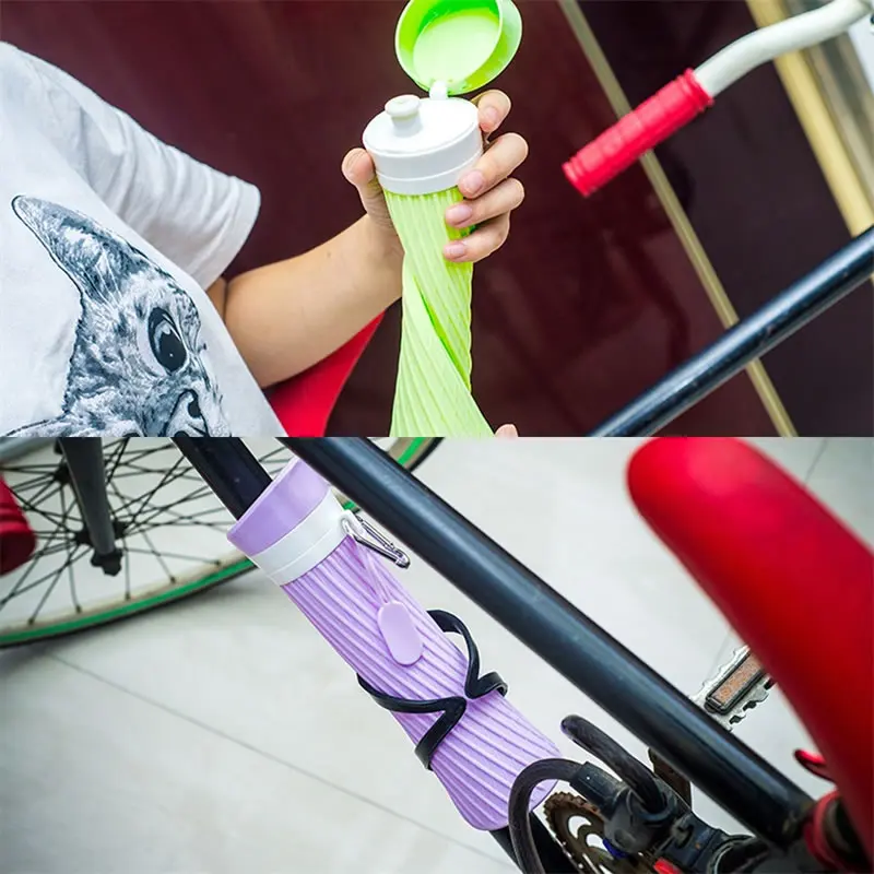 OBR 500 мл Складная Силиконовая бутылка для воды складной Спорт на открытом воздухе