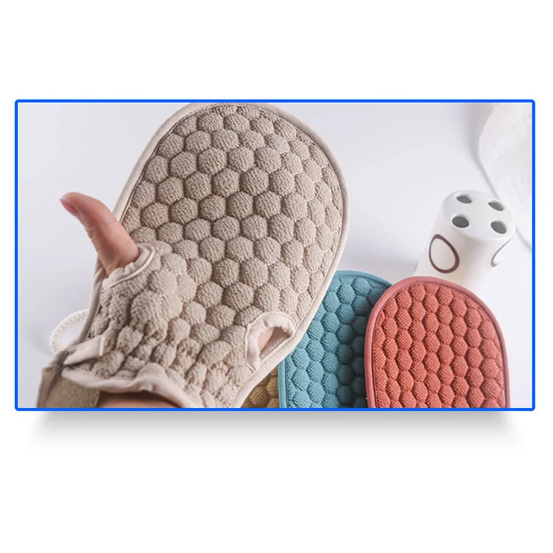 Bath Body Shower Gloves Skin Exfoliating SPA Massage Mitt Lattice Particles Washcloth Body Scrubber Glove Bath for Showering