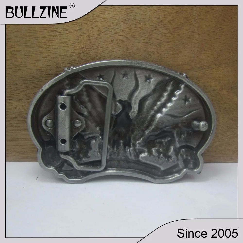 Bullzine оптовая продажа пояс из цинкового сплава пряжка для ремня с орлом оловянной