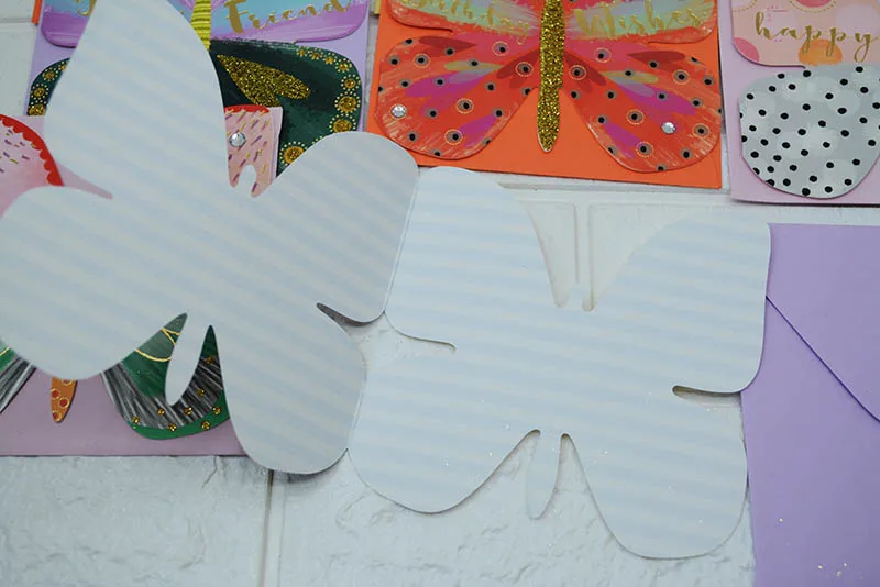 Поздравительная открытка с 6 бабочками блестками поздравительная мультяшная