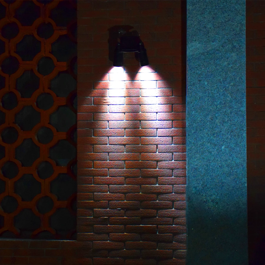 Открытый светодиодный солнечный светильник движения PIR Сенсор двойной Точечный s