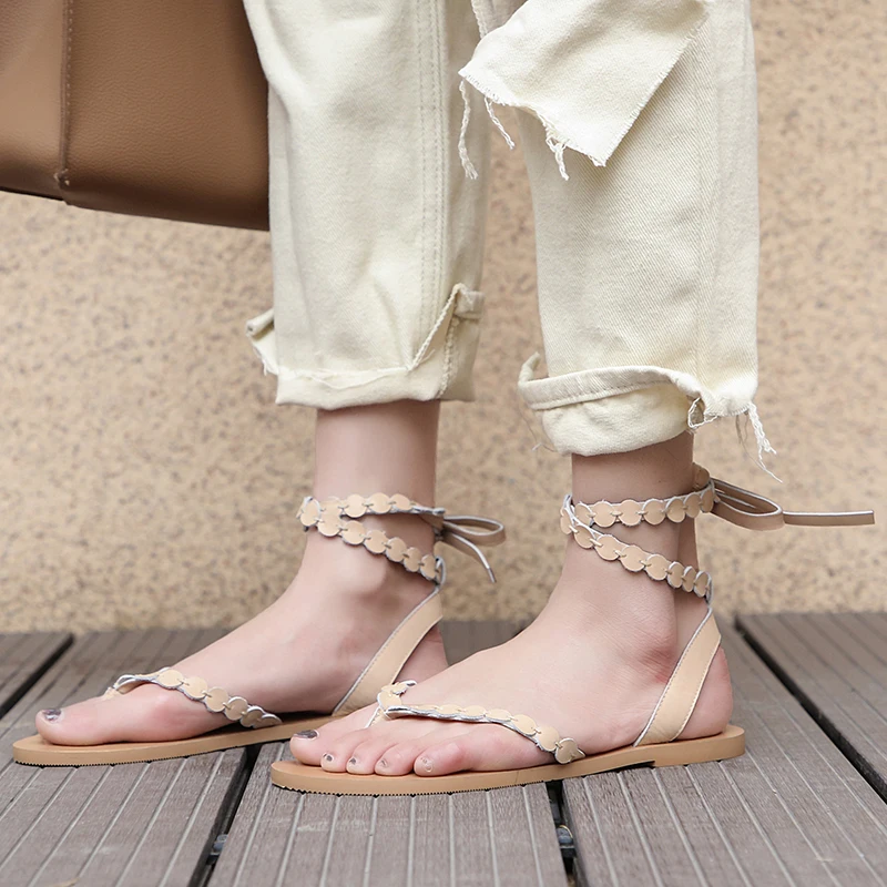 

WETKISS Leather Sandals Women Open Toe Footwear Fashion Casual Thongs Shoes Female Gladiator Cross Strap Shoes Woman Summer 2019