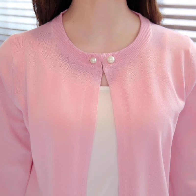 

New Solid Color Fashion Women Sweater Female Cardigan Thin Outerwear Nice Summer Short Design Sweater Long Sleeve Small Cape