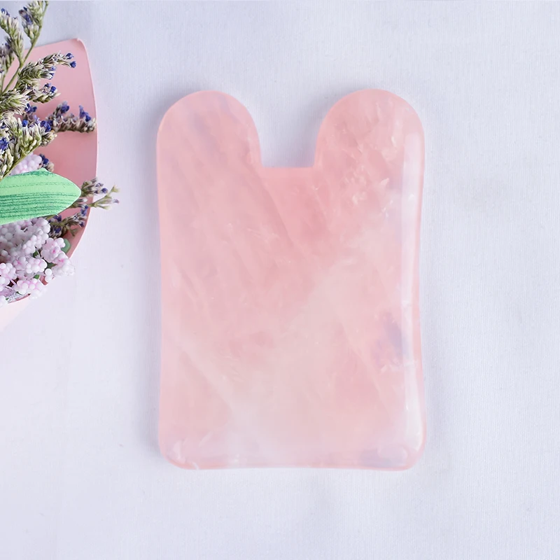 Gua Sha Tool 100% Natural Rose Quartz Guasha Board Crystal Stone Jade Massager Body Facial Back Scraper Acupuncture SPA Therapy | Красота и