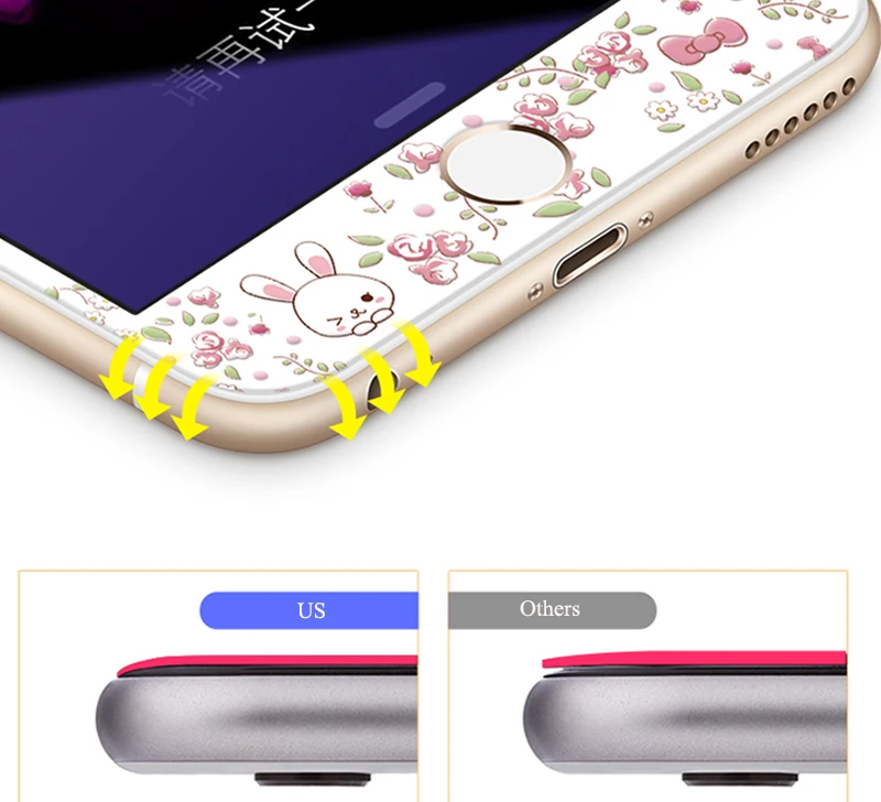 Alabasta 9 H жесткий мультяшный протектор экрана закаленное стекло для iPhone 7 8 plu мягкая