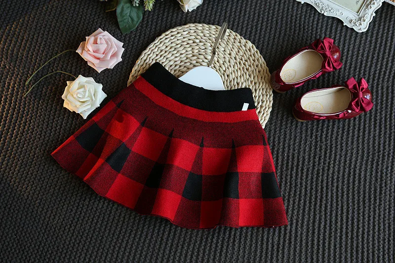 baby girl clothing sets 2017 autumn and winter new Korean girls lattice jacket + short skirt suit two clothes | Детская одежда и