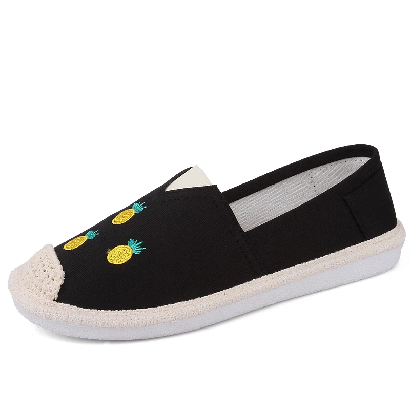 2018 Fashion Summer NEW Women Loafers Womens Shoes Korea Flat Female Pineapple Canvas Fisherman my4 | Обувь