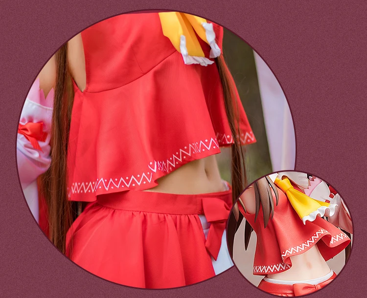 Косплей Love TouHou Project Hakurei Reimu, маскарадный костюм, красное платье для девочек, женское платье на Рождество, Хэллоуин