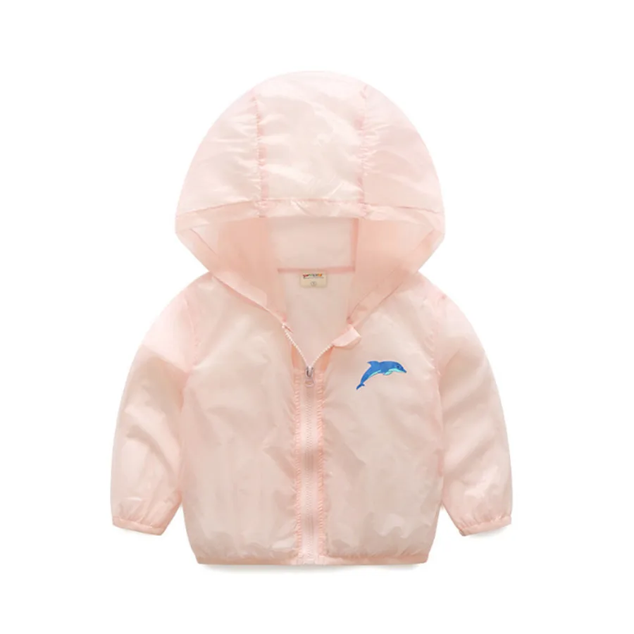Kids Summer UV Protection Wear Candy Color Long Sleeve Thin Coat Cute Cartoon Children's Suntan-proof for 2-6 Years Baby | Детская