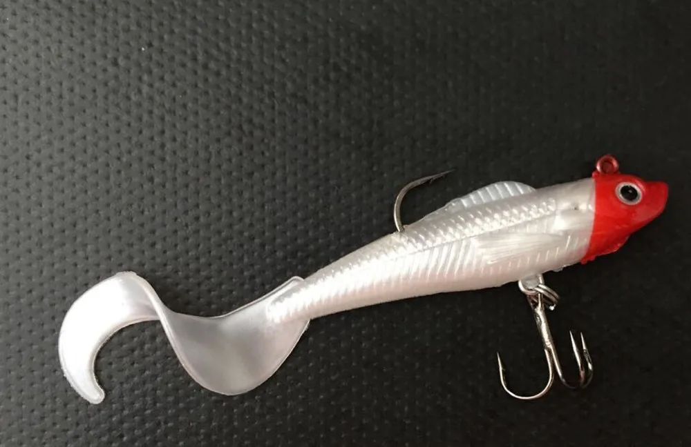 5 шт. мягкая рыболовная приманка с красной головкой 9 см/9 г | Спорт и развлечения