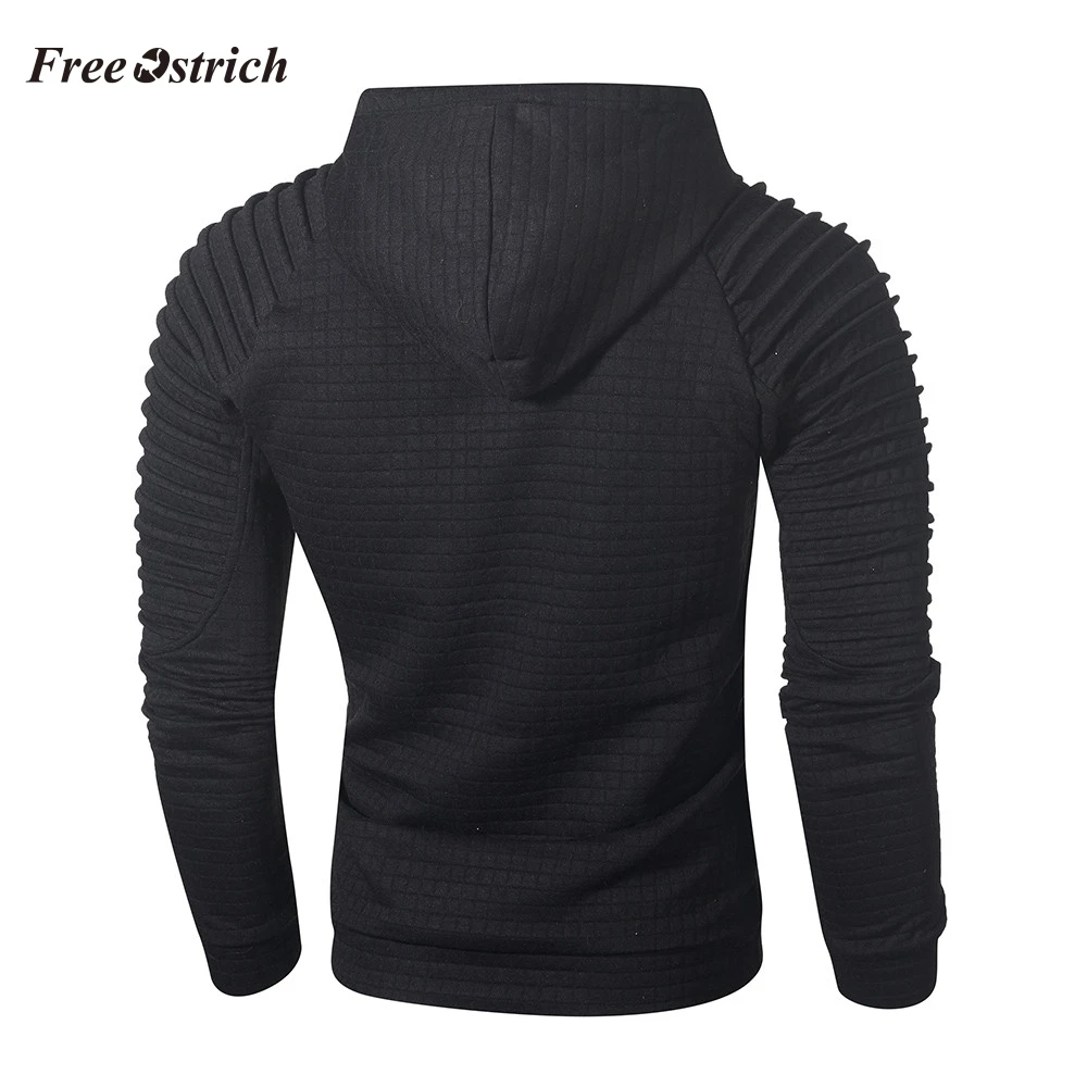 Бесплатная доставка Мужская однотонная толстовка с капюшоном длинным рукавом