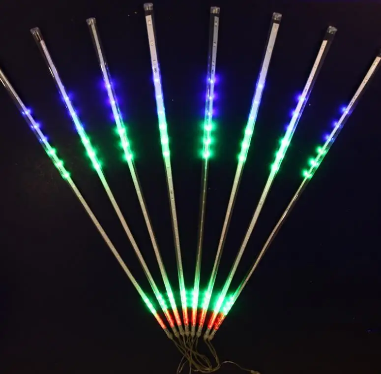 

1set 8tubes 50cm 36led Led Synchronous Meteor Shower Rain Tube String Outside Christmas Wedding Garden Street Tree Road Holiday