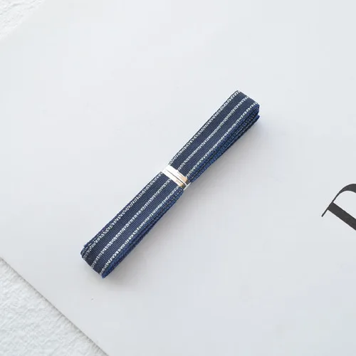 Dark blue 9 мм(1 м/лот) полосатая лента Серебряная корсажная лента для кромки ленты DIY Галстуки для волос Головные уборы бант для волос упаковка одежды Швейные аксессуары - Цвет: Dark blue