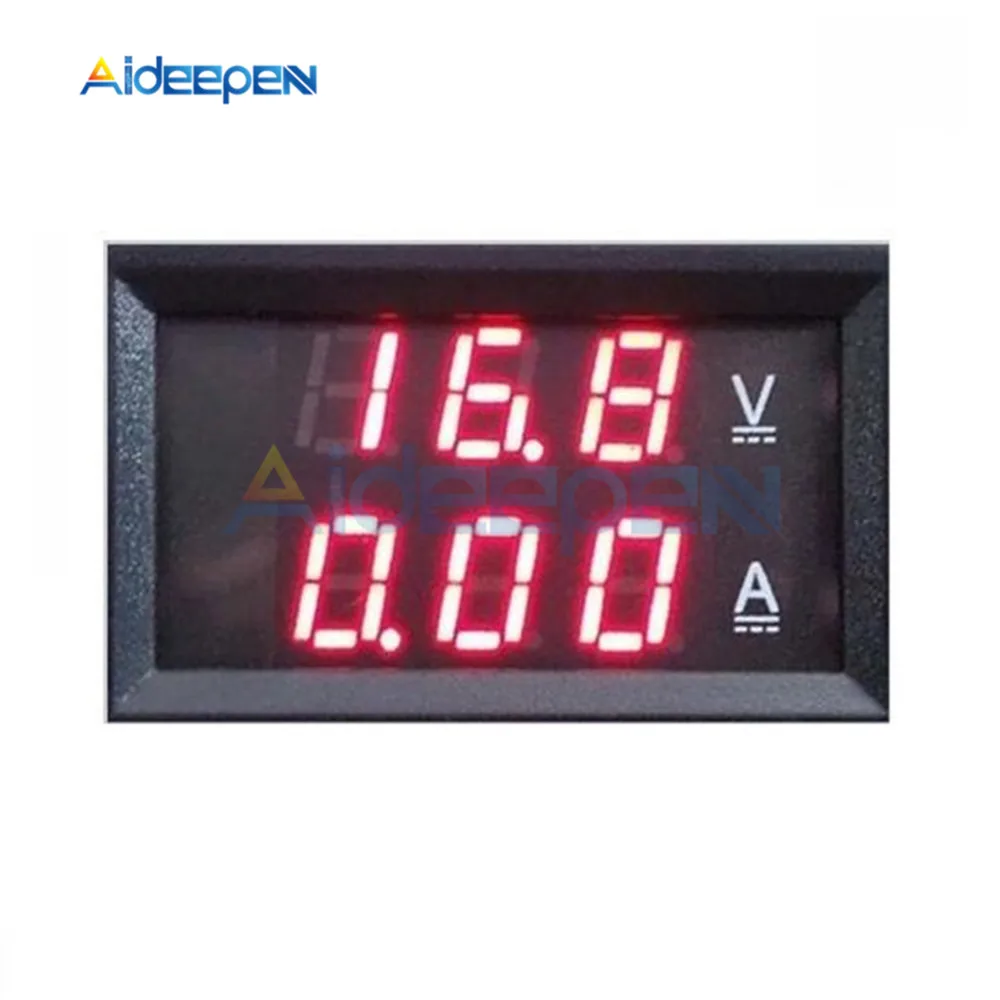 Red Red 0,28 ''Цифровой вольтметр амперметр DC 100 в 10A вольтметр измеритель тока тестер синий+ красный светодиодный Усилитель двойной светодиодный дисплей Черный Белый Чехол - Цвет: Red Red