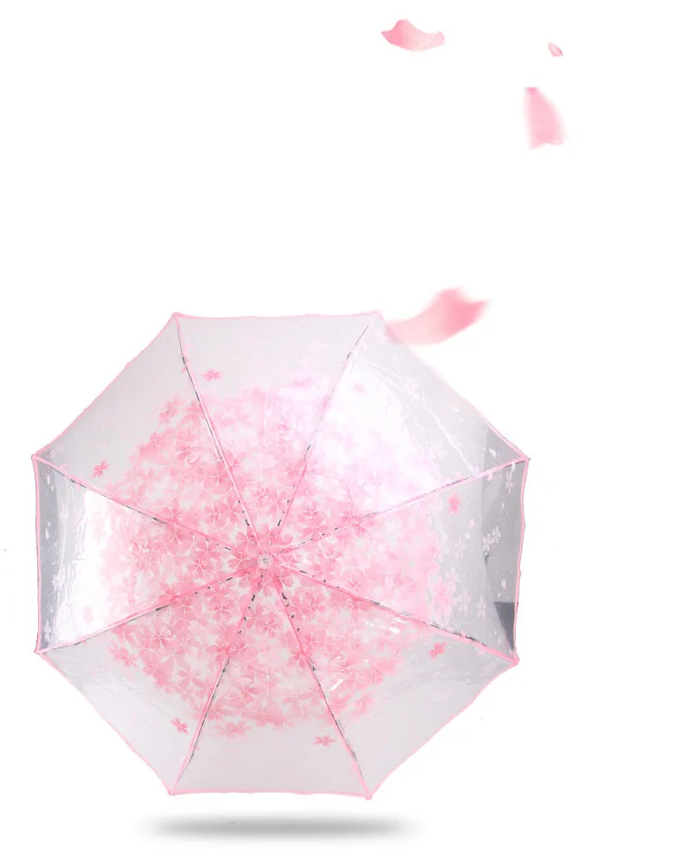 Женский зонт Apollo cherry blossom прозрачный трехслойный зонт складной Женский Корейский Японский Зонт cherry blossom женский