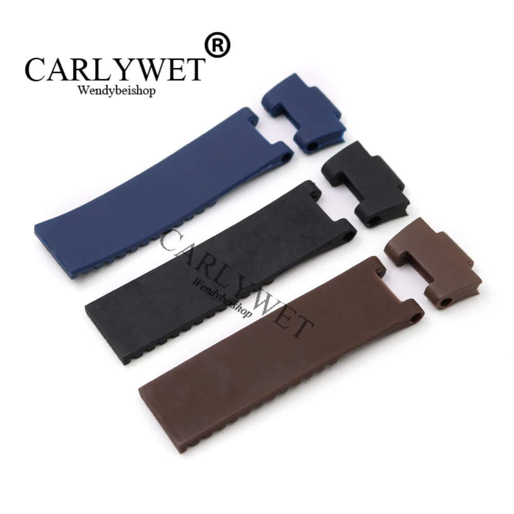 CARLYWET 22*10 мм/25*12 мм черный коричневый синий водонепроницаемый силиконовый резиновый сменный ремешок для наручных часов ремень для Ulysse Nardin