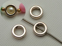 50 gold tone metallic acrylic round spacer bead frame charms 12mm