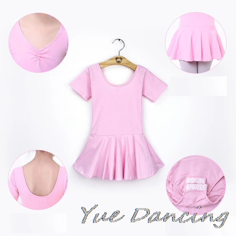 2-15Y Pink/Blue Children Dance Clothes Lycra Cotton Dress For Girls Kids Gymnastics Leotard Ballerina Ballet | Тематическая одежда