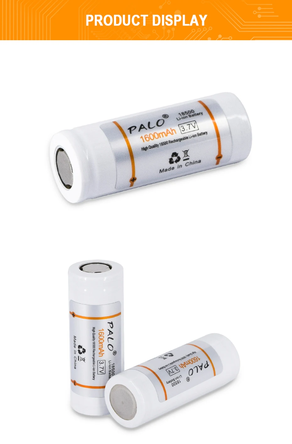 PALO 18500 батарея 3,7 V 1600mAh литиевая аккумуляторная батарея 18500 с USB умным зарядным устройством для 18500 16350 14500 18650 батарея