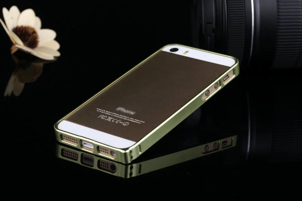 Straight edge metal frame without volume button and single color lock screw case for Iphone4 cases Iphone 4s |