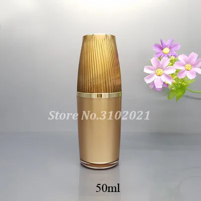 50ml 8 шт./лот 30/50/120 г золота роскошная упаковка Акриловые Глаза/Уход за кожей лица Крем jar горшок 30/50/120 мл косметический лосьон, эмульсия пресс-бутылка с насосом - Цвет: 50ml