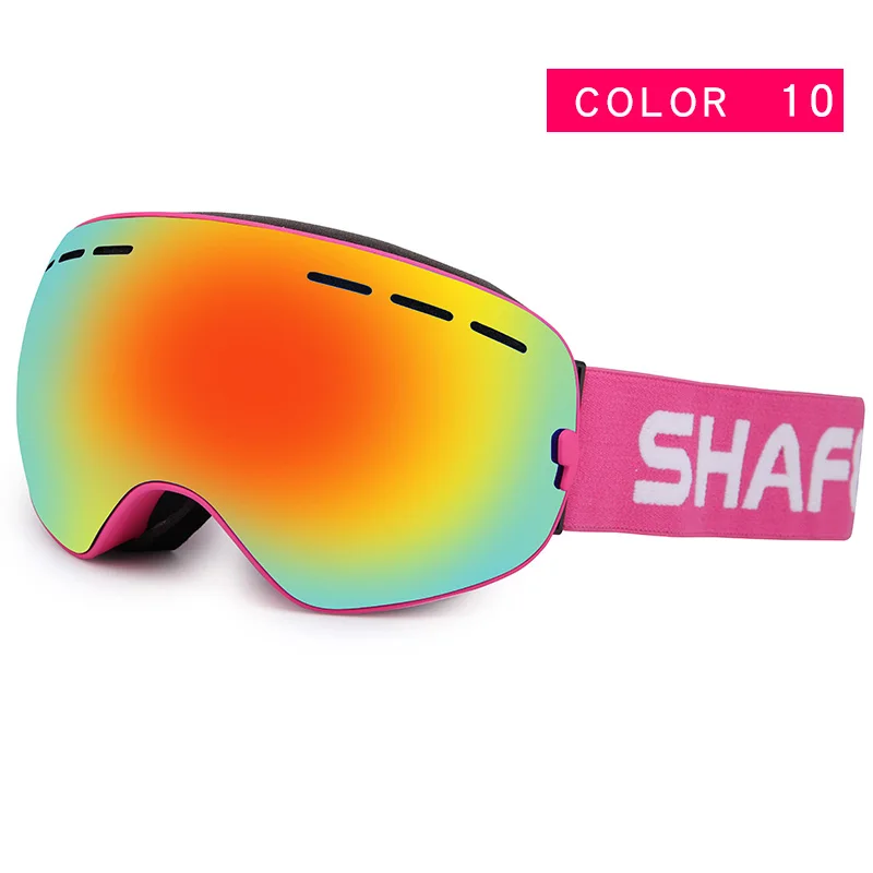 SHAFEEK брендовые лыжные очки двухслойные UV400 Анти-туман большая Лыжная маска очки для катания на лыжах мужские и женские зимние сноубордические очки - Цвет: color10