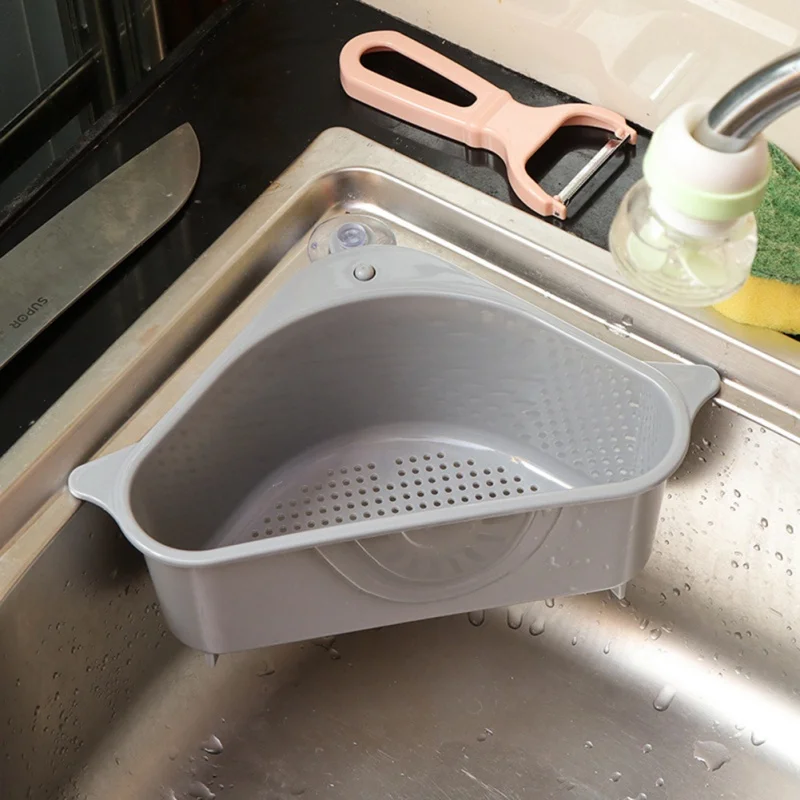 

Plastic Storage Basket Suction Cup Type Kitchen Rack Drain Basket Household Storage Rack kitchen organizer cocina cozinha