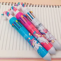 10 colors unicorn ballpoint pen multifunction colorful ball point pens writing cute office school stationery papelaria escolar