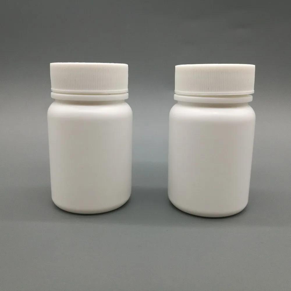 Free shipping 100pcs/lot 60cc 60ml HDPE white Capsule bottle Plastic empty refillable pill Powder with Screw Cap | Красота и здоровье