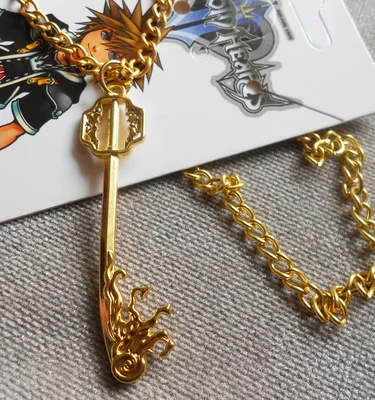 Аниме Kingdom ключ от сердца цепь кулон ожерелье с подвеской в виде брелка для