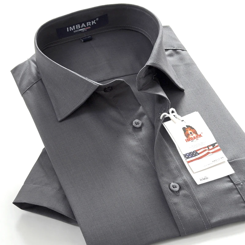 Мужская деловая рубашка с короткими рукавами хлопковая Повседневная больших