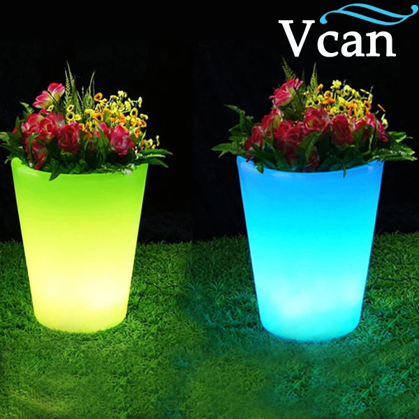 Best Quality 2016 LED Light colours change rechargeable remote control Glow Flower Pot VC-F3040