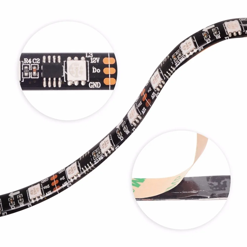 1 м 5 WS2811 5050 SMD RGB полоса света программируемая Адресуемая 30/60 светодиодов/м