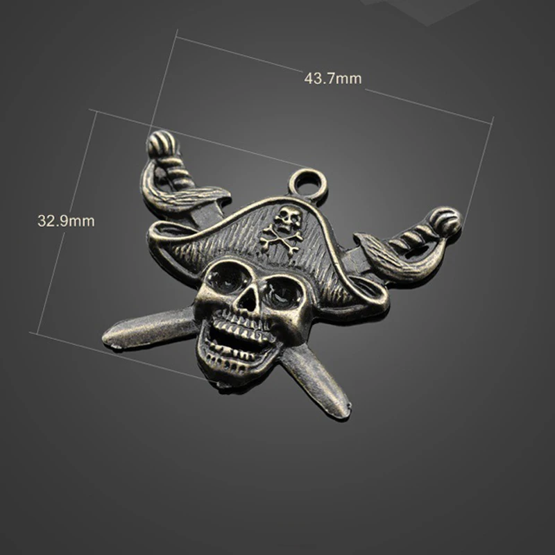 5 шт./лот античные бронзовые Пираты Карибского моря сплав Ретро голова черепа
