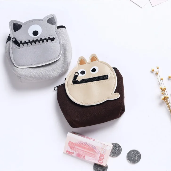 Новый Популярный мультяшный кошелек для девочек Дамский на молнии с лицом