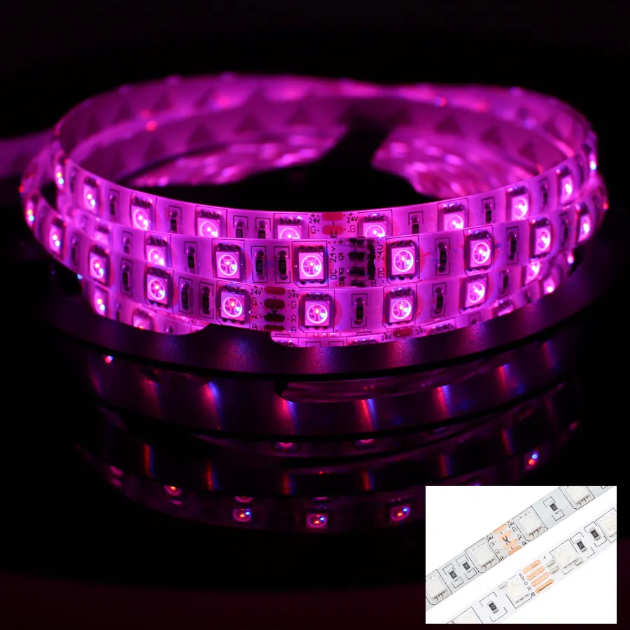 Водонепроницаемая светодиодная лента RGB 12 в 24 В SMD 5050 5 м Светодиодная RGBW RGBWW ТВ