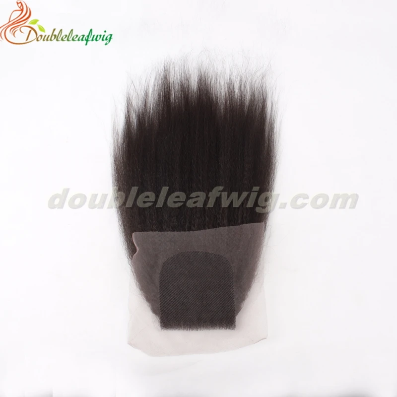 Doubleleafwig (DLW) 3.5*4inch brazilian virgin kinky straight lace closure hair extension | Красота и здоровье