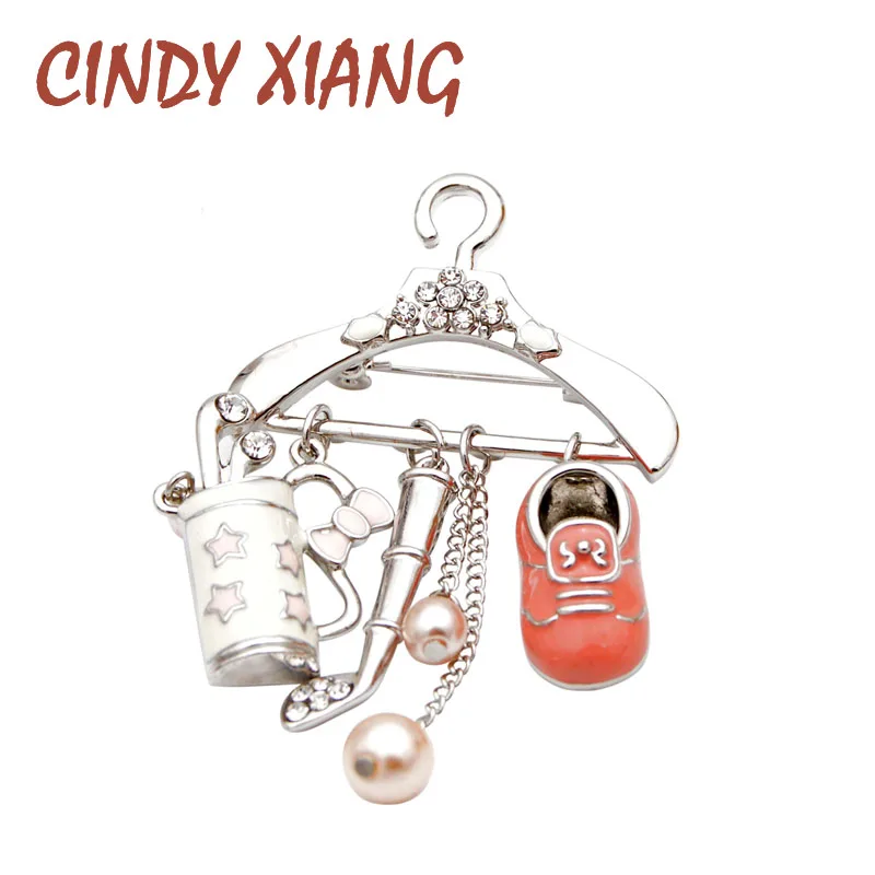 CINDY XIANG серебряный цвет модные аксессуары Haning брошь эмаль обувь стиль булавка