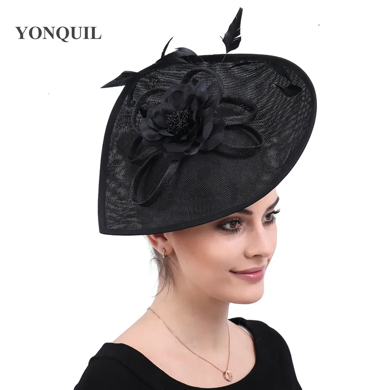 Vintage church Big Fascinators party hats women elegant derby wedding headwear veils accessories bridal ladies days headpiece | Дом и сад