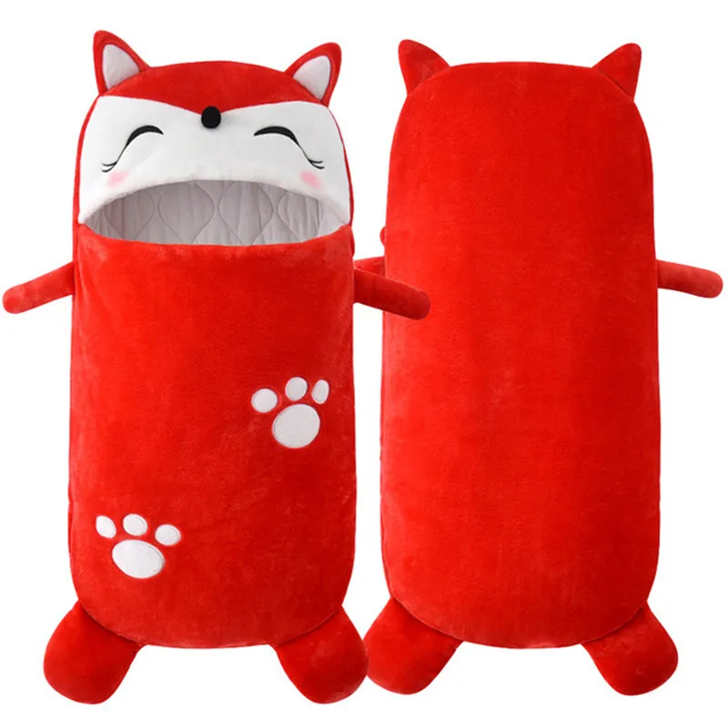 Baby Sleeping Bag Newborns Flannel Cartoon Fox Sleep Bag Kids Winter Sleepsacks Bag Swaddle Baby Envelopes for 0-3 Years - Цвет: Красный