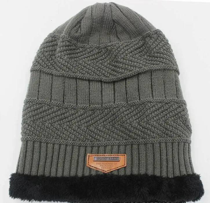 Теплая зимняя вязаная шапка унисекс шерстяная женские повседневные Шапки шапки