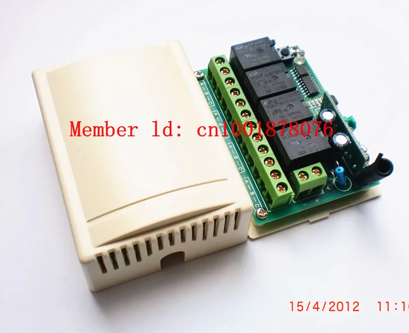 Free postage DC12V 4CH 4 channel 10A learning wireless remote control switch with 1000 m RF transmitter lamps window controller |