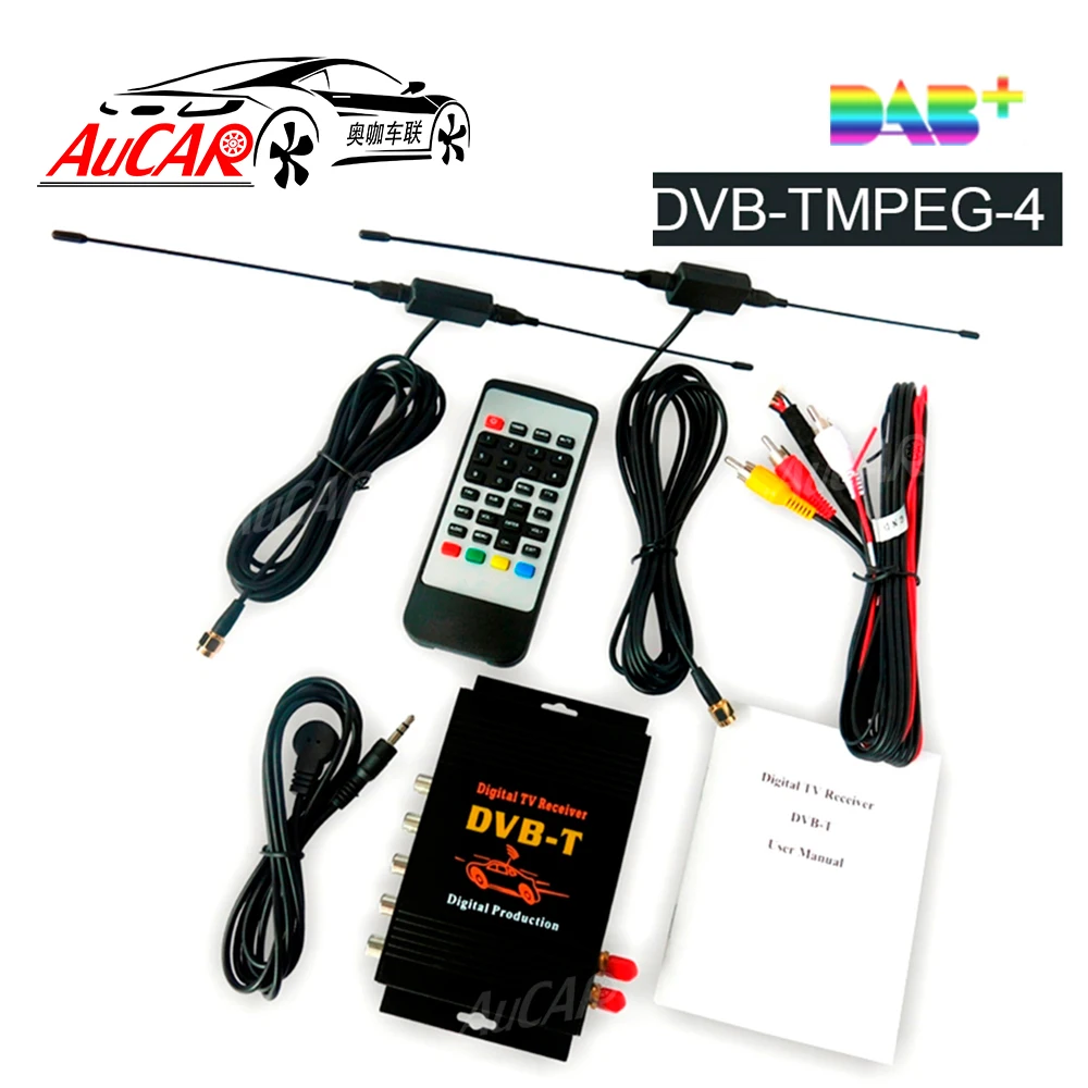 DVB T Автомобильный цифровой ТВ HD MPEG 4 тюнер приемник две антенны 140 200 км/ч Два чипа